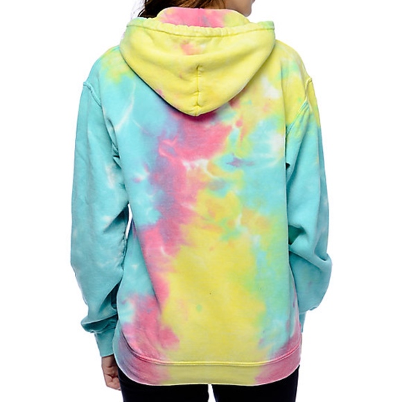 pink yellow blue hoodie